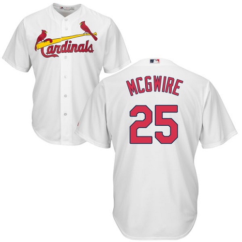 Cardinals #25 Mark McGwire White Cool Base Stitched Youth MLB Jersey