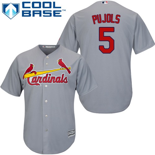 Cardinals #5 Albert Pujols Grey Cool Base Stitched Youth MLB Jersey