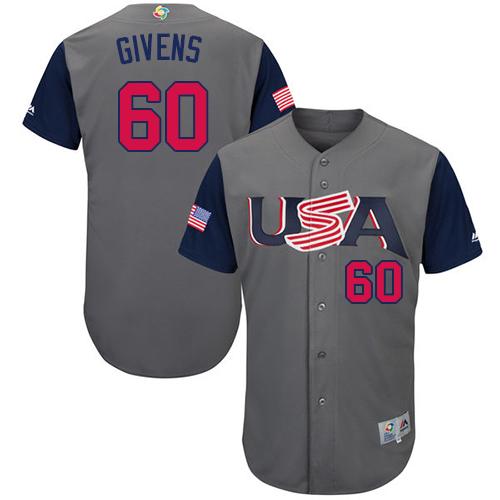 Team USA #60 Mychal Givens Gray 2017 World MLB Classic Authentic Stitched Youth MLB Jersey Team USA #60 Mychal Givens Gray 2017 World MLB Classic Authentic Stitched Youth MLB Jersey
