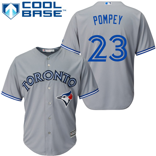 Blue Jays #23 Dalton Pompey Grey Cool Base Stitched Youth MLB Jersey