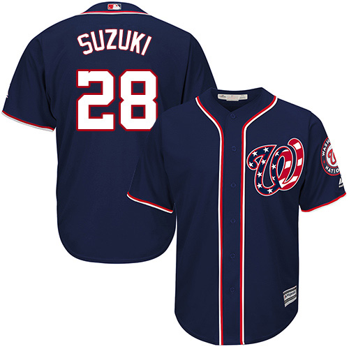 Nationals #28 Kurt Suzuki Navy Blue New Cool Base Stitched Youth MLB Jersey Nationals #28 Kurt Suzuki Navy Blue New Cool Base Stitched Youth MLB Jersey