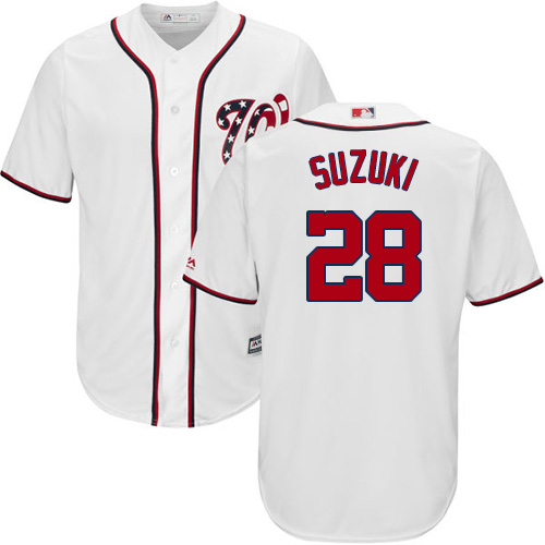 Nationals #28 Kurt Suzuki White New Cool Base Stitched Youth MLB Jersey Nationals #28 Kurt Suzuki White New Cool Base Stitched Youth MLB Jersey