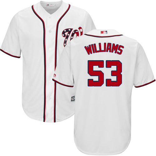 Nationals #53 Austen Williams White New Cool Base Stitched Youth MLB Jersey