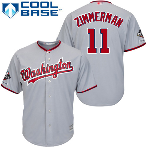 Nationals #11 Ryan Zimmerman Grey Cool Base 2019 World Series Champions Stitched Youth MLB Jersey
