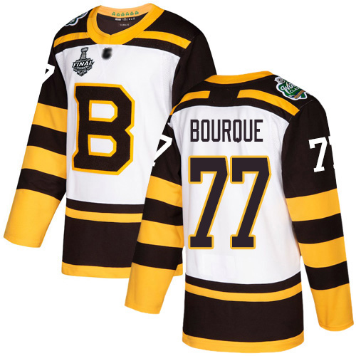 Adidas Bruins #77 Ray Bourque White Authentic 2019 Winter Classic Stanley Cup Final Bound Youth Stitched NHL Jersey