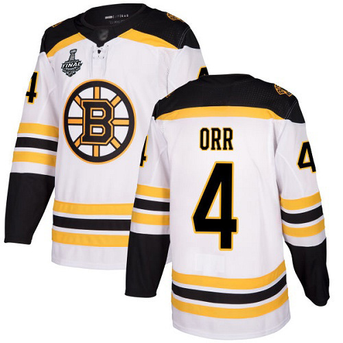 Adidas Bruins #4 Bobby Orr White Road Authentic Stanley Cup Final Bound Youth Stitched NHL Jersey