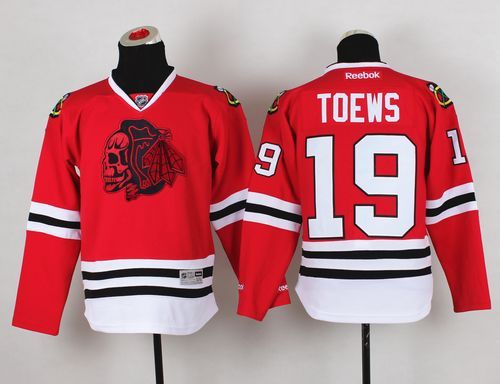 Blackhawks #19 Jonathan Toews Red(Red Skull) Stitched Youth NHL Jersey Blackhawks #19 Jonathan Toews Red(Red Skull) Stitched Youth NHL Jersey