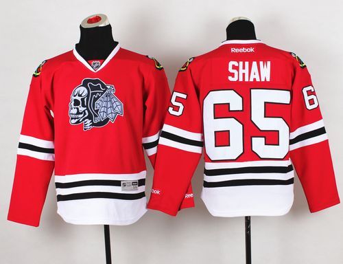 Blackhawks #65 Andrew Shaw Red(White Skull) Stitched Youth NHL Jersey Blackhawks #65 Andrew Shaw Red(White Skull) Stitched Youth NHL Jersey