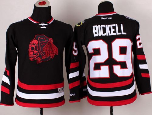 Blackhawks #29 Bryan Bickell Black(Red Skull) 2014 Stadium Series Stitched Youth NHL Jersey Blackhawks #29 Bryan Bickell Black(Red Skull) 2014 Stadium Series Stitched Youth NHL Jersey