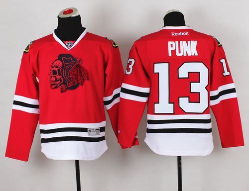 Blackhawks #13 Punk Red(Red Skull) Stitched Youth NHL Jersey Blackhawks #13 Punk Red(Red Skull) Stitched Youth NHL Jersey