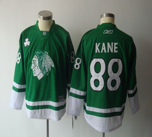 Blackhawks #88 Patrick Kane Green St. Patty's Day Embroidered Youth NHL Jersey Blackhawks #88 Patrick Kane Green St. Patty's Day Embroidered Youth NHL Jersey