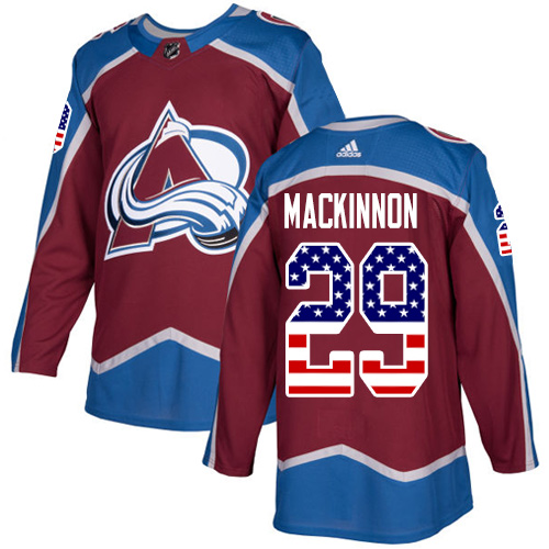 Adidas Avalanche #29 Nathan MacKinnon Burgundy Home Authentic USA Flag Stitched Youth NHL Jersey Adidas Avalanche #29 Nathan MacKinnon Burgundy Home Authentic USA Flag Stitched Youth NHL Jersey