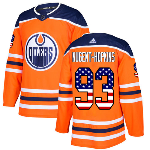 Adidas Oilers #93 Ryan Nugent-Hopkins Orange Home Authentic USA Flag Stitched Youth NHL Jersey Adidas Oilers #93 Ryan Nugent-Hopkins Orange Home Authentic USA Flag Stitched Youth NHL Jersey