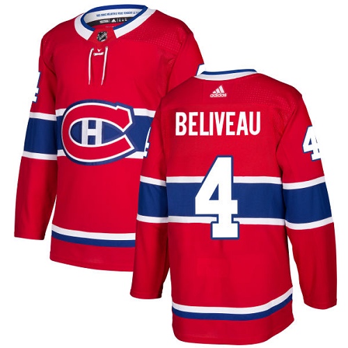 Adidas Canadiens #4 Jean Beliveau Red Home Authentic Stitched Youth NHL Jersey Adidas Canadiens #4 Jean Beliveau Red Home Authentic Stitched Youth NHL Jersey