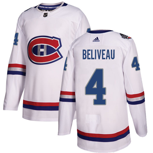 Adidas Canadiens #4 Jean Beliveau White Authentic 2017 100 Classic Stitched Youth NHL Jersey Adidas Canadiens #4 Jean Beliveau White Authentic 2017 100 Classic Stitched Youth NHL Jersey