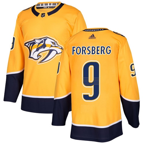 Adidas Predators #9 Filip Forsberg Yellow Home Authentic Stitched Youth NHL Jersey
