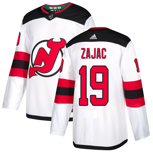 Adidas Devils #19 Travis Zajac White Road Authentic Stitched Youth NHL Jersey