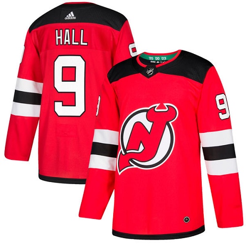 Adidas Devils #9 Taylor Hall Red Home Authentic Stitched Youth NHL Jersey