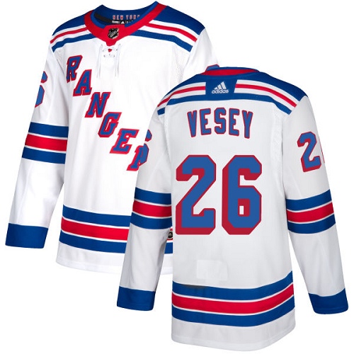 Adidas Rangers #26 Jimmy Vesey White Road Authentic Stitched Youth NHL Jersey