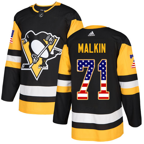 Adidas Penguins #71 Evgeni Malkin Black Home Authentic USA Flag Stitched Youth NHL Jersey Adidas Penguins #71 Evgeni Malkin Black Home Authentic USA Flag Stitched Youth NHL Jersey