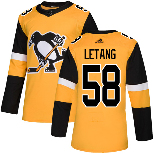 Adidas Penguins #58 Kris Letang Gold Alternate Authentic Stitched Youth NHL Jersey Adidas Penguins #58 Kris Letang Gold Alternate Authentic Stitched Youth NHL Jersey