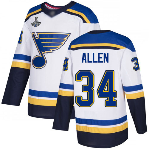 Adidas Blues #34 Jake Allen White Road Authentic Stanley Cup Champions Stitched Youth NHL Jersey Adidas Blues #34 Jake Allen White Road Authentic Stanley Cup Champions Stitched Youth NHL Jersey