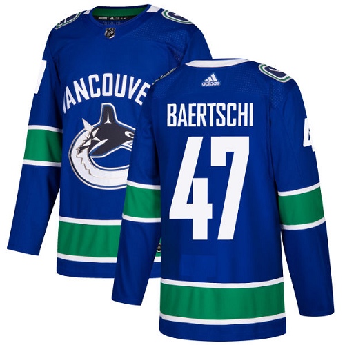 Adidas Canucks #47 Sven Baertschi Blue Home Authentic Youth Stitched NHL Jersey