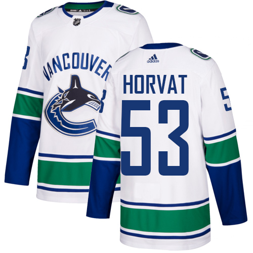 Adidas Canucks #53 Bo Horvat White Road Authentic Youth Stitched NHL Jersey