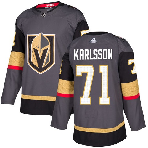 Adidas Golden Knights #71 William Karlsson Grey Home Authentic Stitched Youth NHL Jersey