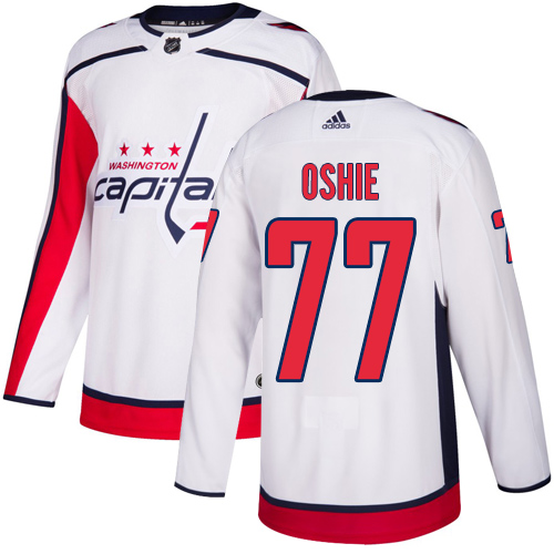Adidas Capitals #77 T.J. Oshie White Road Authentic Stitched Youth NHL Jersey