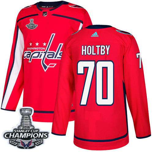 Adidas Capitals #70 Braden Holtby Red Home Authentic Stanley Cup Final Champions Stitched Youth NHL Jersey