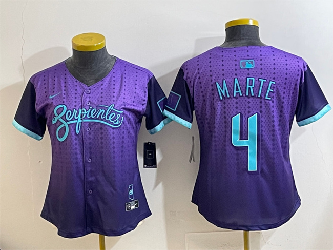 Youth Arizona Diamondbacks #4 Ketel Marte Purple 2025 City Connect Limited Stitched Baseball Jersey
