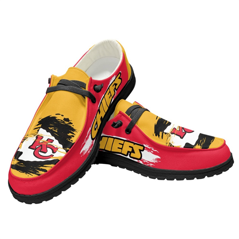 Women's Kansas City Chiefs Loafers Lace Up Shoes 001 (Pls check description for details)