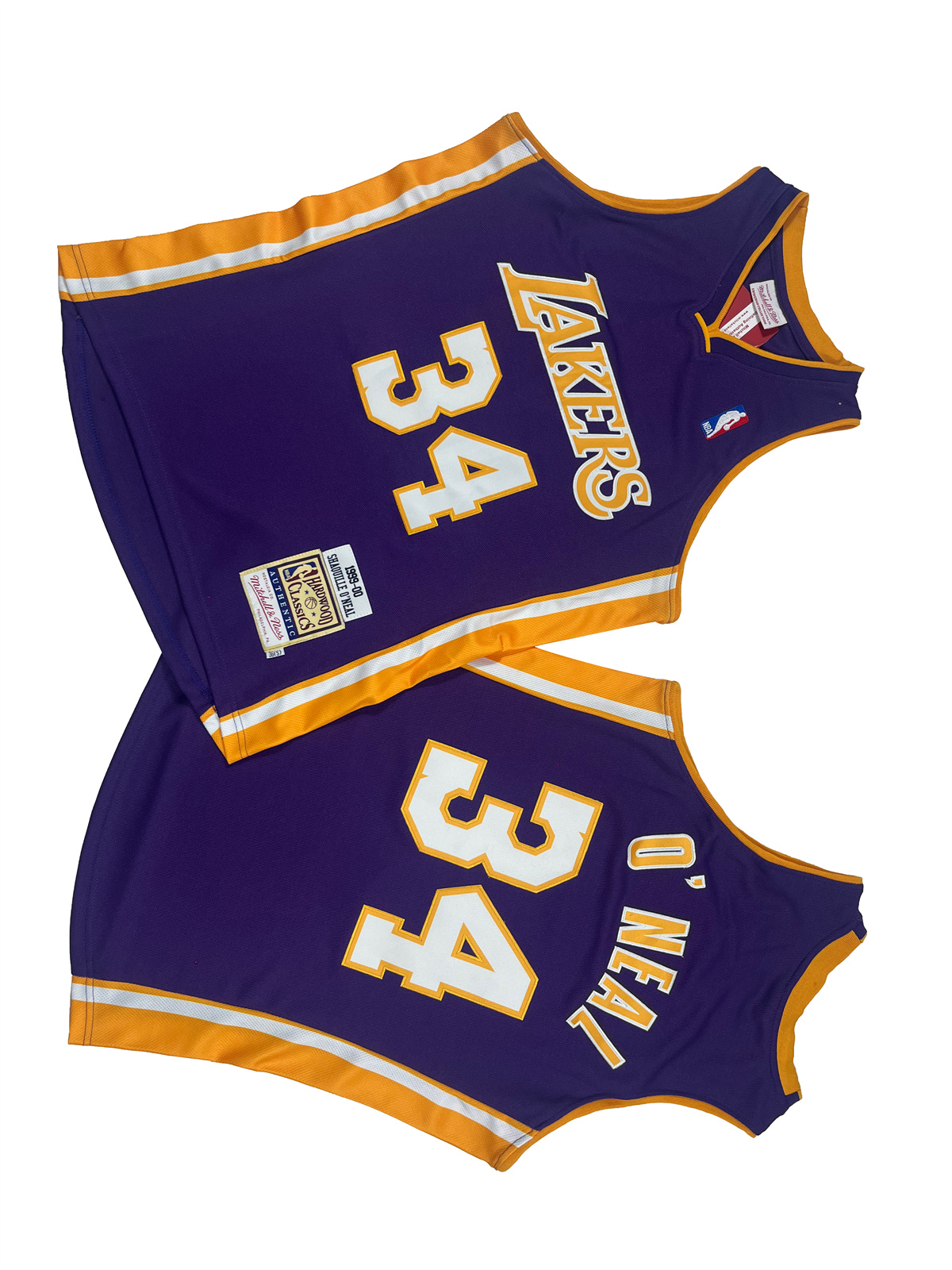 Men's Los Angeles Lakers #34 Shaquille O'Neal Purple 1999-00 Throwback basketball Jersey Men's Los Angeles Lakers #34 Shaquille O'Neal Purple 1999-00 Throwback basketball Jersey