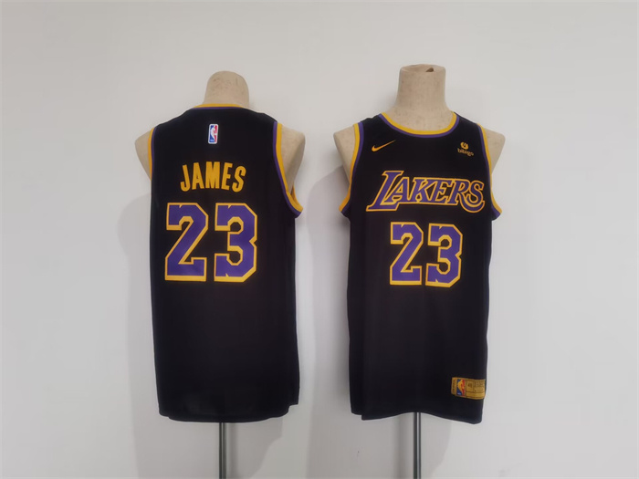 Men's Los Angeles Lakers #23 LeBron James Black Stitched Basketball Jersey Men's Los Angeles Lakers #23 LeBron James Black Stitched Basketball Jersey