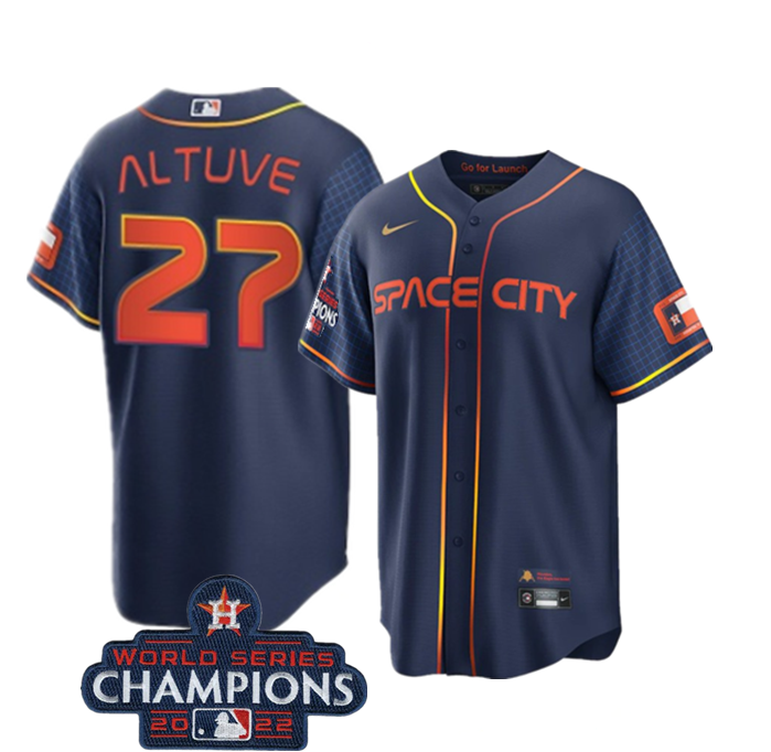 Women's Houston Astros #27 Jose Altuve Navy 2022 World Series Champions Cool Base Stitched Baseball Jersey(Run Small) Women's Houston Astros #27 Jose Altuve Navy 2022 World Series Champions Cool Base Stitched Baseball Jersey(Run Small)