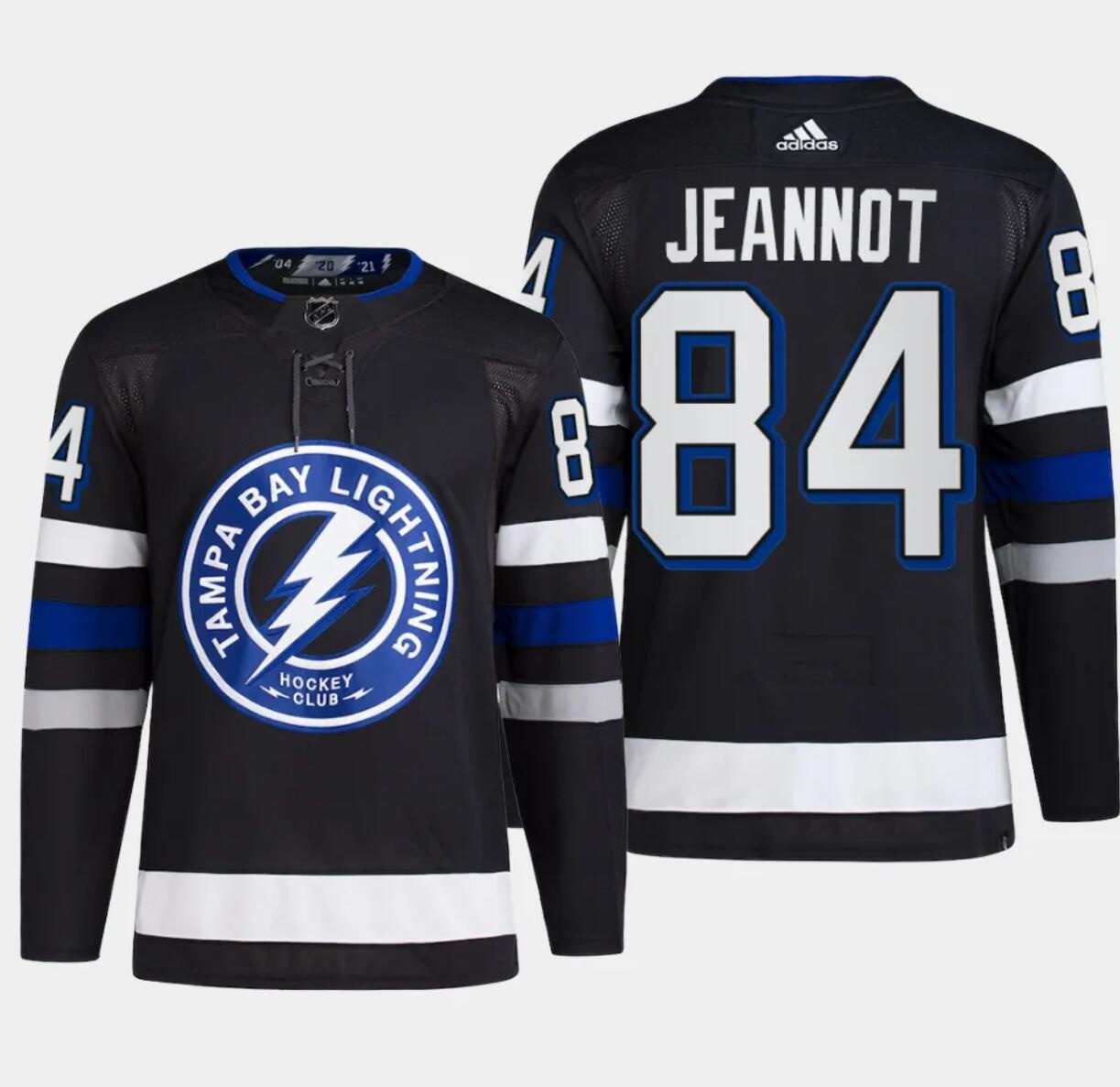 Men's Tampa Bay Lightning #84 Tanner Jeannot Black Alternate Premier Breakaway Stitched Jersey