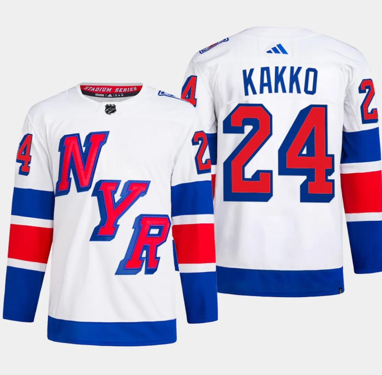 Men's New York Rangers #24 Kaapo Kakko White 2024 Stadium Series Stitched Jersey Men's New York Rangers #24 Kaapo Kakko White 2024 Stadium Series Stitched Jersey