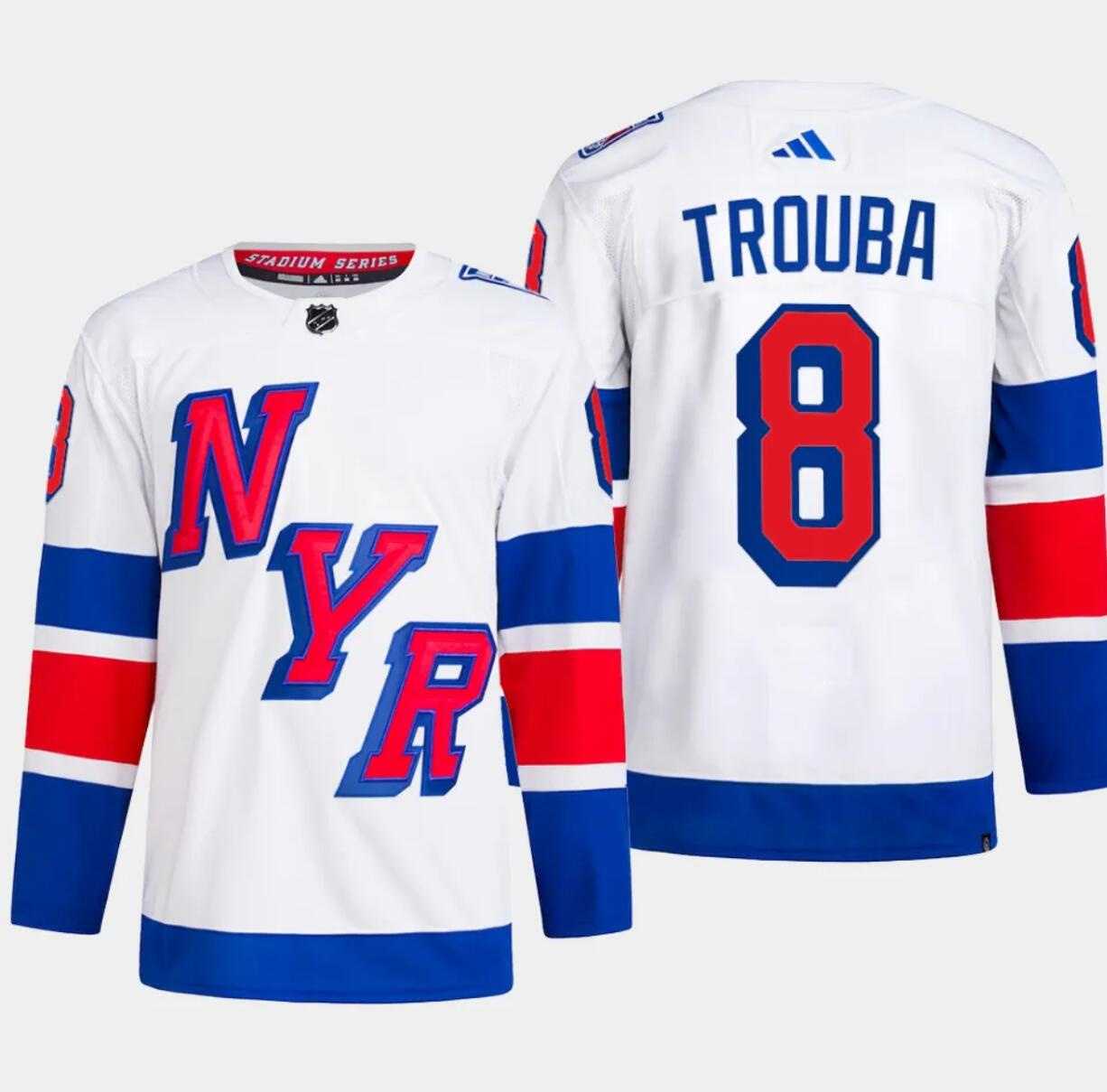 Men's New York Rangers #8 Jacob Trouba White 2024 Stadium Series Stitched Jersey Men's New York Rangers #8 Jacob Trouba White 2024 Stadium Series Stitched Jersey