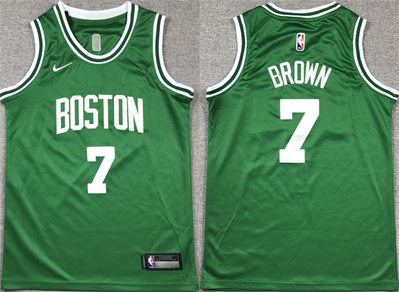 Youth Boston Celtics #7 Jaylen Brown Green Icon Edition Stitched Jersey