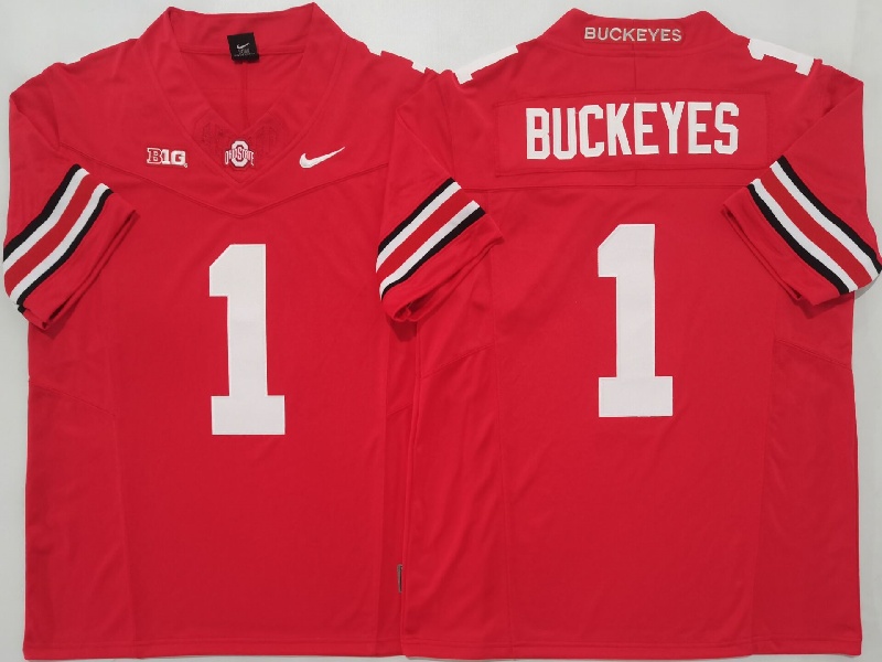 Men's Ohio State Buckeyes #1 Buckeyes Red 2025 F.U.S.E. Limited Stitched Jersey