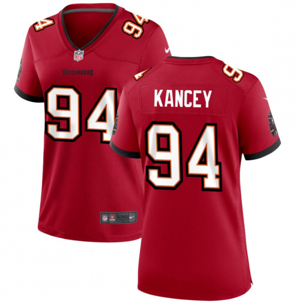 Women's Tampa Bay Buccaneers #94 Calijah Kancey Red 2023 Draft Stitched Game Jersey(Run Small)