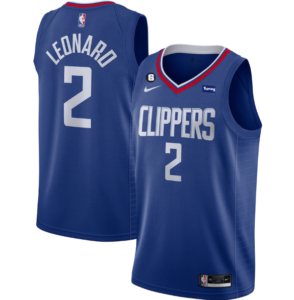 Men's Los Angeles Clippers #2 Kawhi Leonard Blue With NO.6 Patch Stitched Jersey Men's Los Angeles Clippers #2 Kawhi Leonard Blue With NO.6 Patch Stitched Jersey