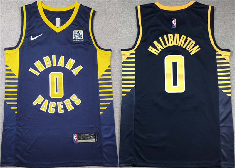 Men's Indiana Pacers #0 Tyrese Haliburton Navy Icon Edition Stitched Basketball Jersey Men's Indiana Pacers #0 Tyrese Haliburton Navy Icon Edition Stitched Basketball Jersey