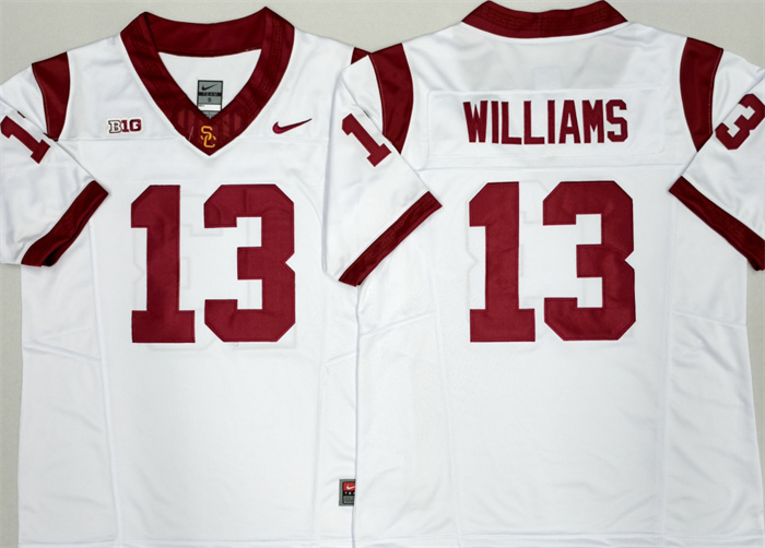 Men's USC Trojans #13 Caleb Williams F.U.S.E. White Stitched Jersey