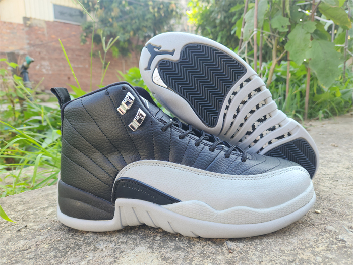 Women's Running weapon Air Jordan 12 Black/White Shoes 0108 Women's Running weapon Air Jordan 12 Black/White Shoes 0108