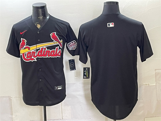 Men's St. Louis Cardinals Blank Black USA 250 Patch Stitched Baseball Jersey Men's St. Louis Cardinals Blank Black USA 250 Patch Stitched Baseball Jersey