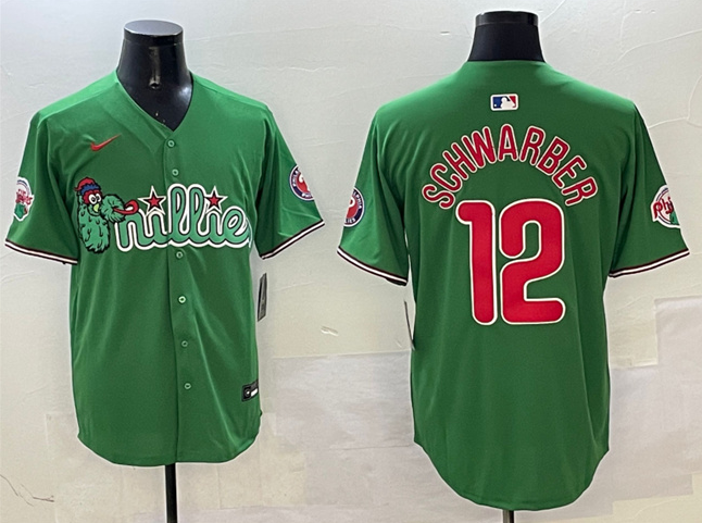 Women's Philadelphia Phillies #12 Kyle Schwarber Green Phanatic Limited Stitched Jersey(Run Small) Women's Philadelphia Phillies #12 Kyle Schwarber Green Phanatic Limited Stitched Jersey(Run Small)