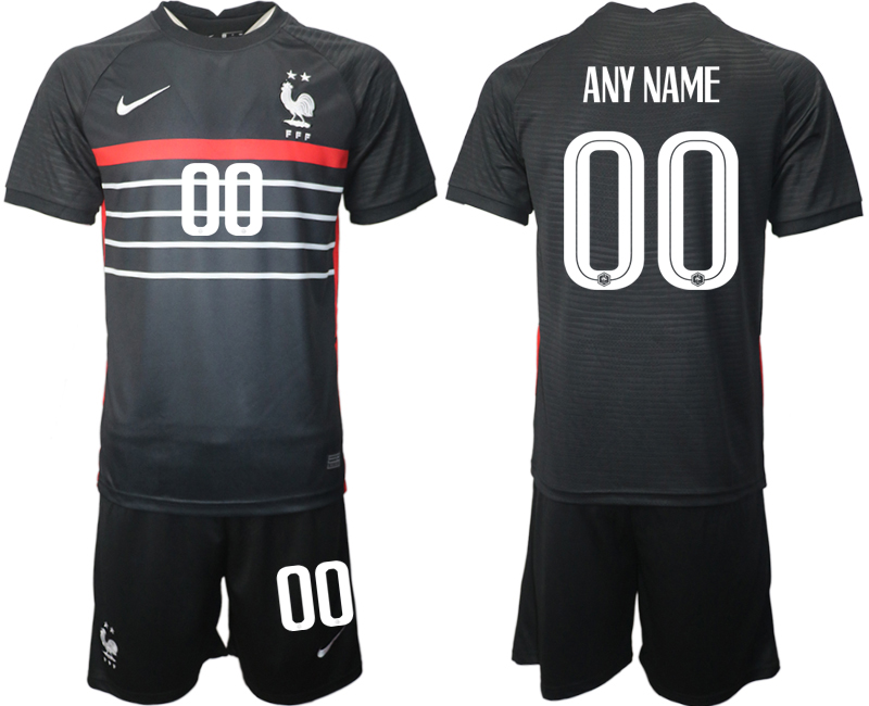 Men's France Custom Black 2022 FIFA World Cup Home Soccer Jersey Suit