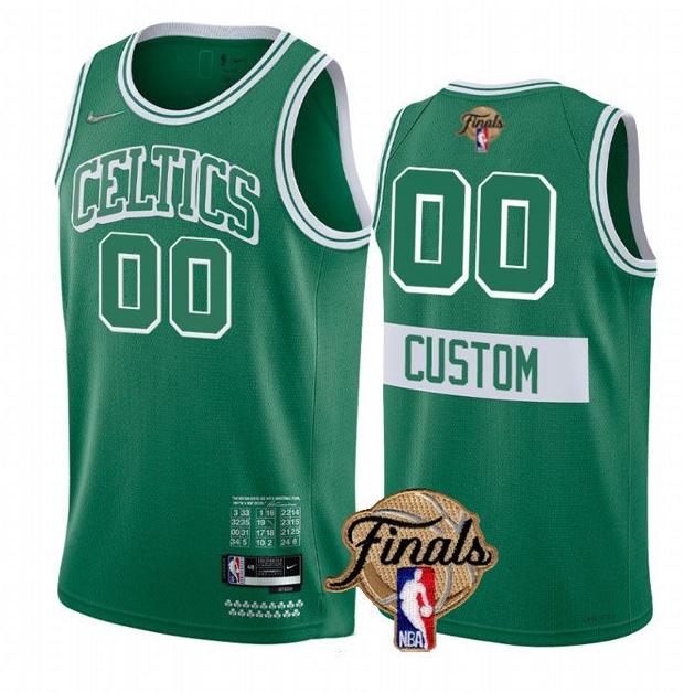 Men's Boston Celtics Active Player Custom 2022 Green City Edition NBA Finals Stitched Jersey